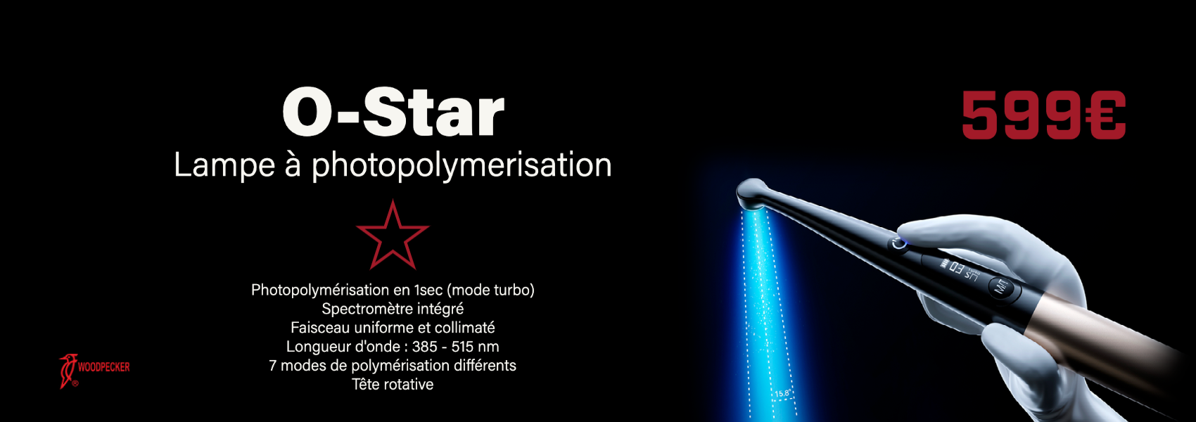 lampe-ostar-photopolymérisation-woodpecker-france-materiel-dentaire